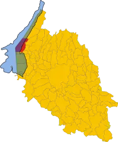 Poziția comunei în cadrul provinciei