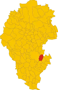 Poziția comunei în cadrul provinciei