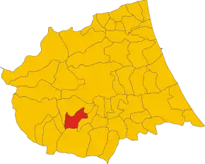 Poziția localității Tossicia