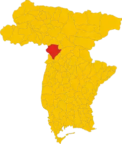Poziția comunei în cadrul provinciei