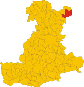 Poziția comunei în cadrul provinciei