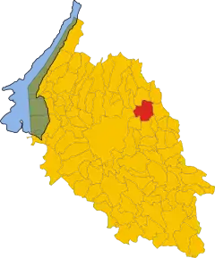 Poziția comunei în cadrul provinciei