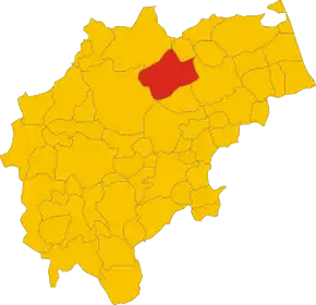 Poziția comunei în cadrul provinciei