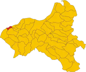 Localizarea în provincia Vibo Valentia