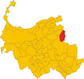 Poziția comunei în cadrul provinciei