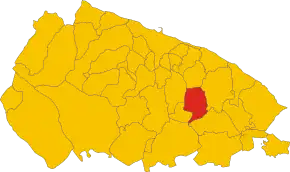 Poziția comunei în cadrul provinciei