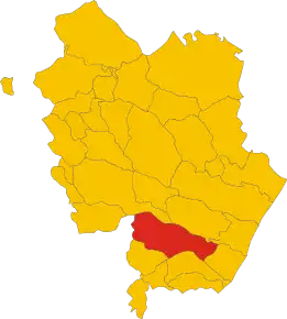 Poziția comunei în cadrul provinciei