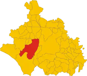 Poziția localității Tuscania