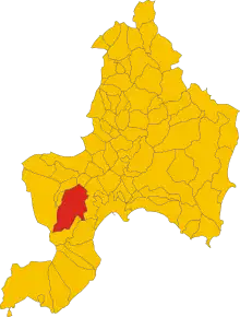 Poziția comunei în cadrul provinciei