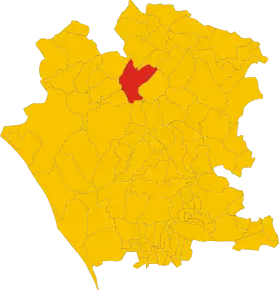 Poziția comunei în cadrul provinciei