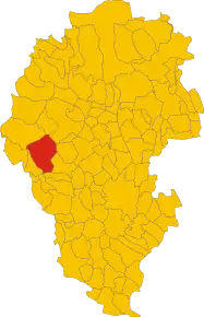 Poziția comunei în cadrul provinciei