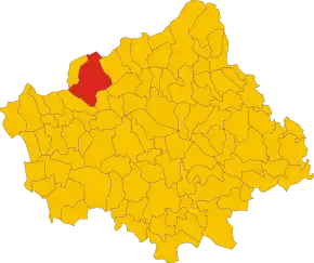 Poziția comunei în cadrul provinciei