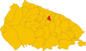 Poziția comunei în cadrul provinciei