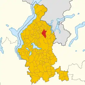 Poziția localității Valganna