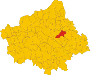 Poziția comunei în cadrul provinciei