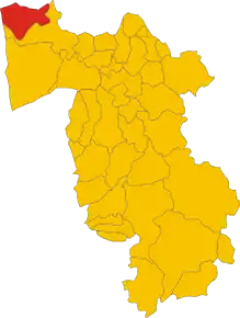 Localizarea Vecchiano în Provincia Pisa