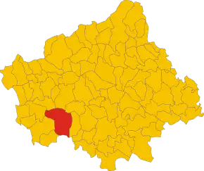 Poziția comunei în cadrul provinciei