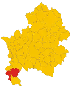 Localizarea Venafro în Provincia Isernia