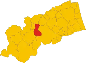 Poziția comunei în cadrul provinciei