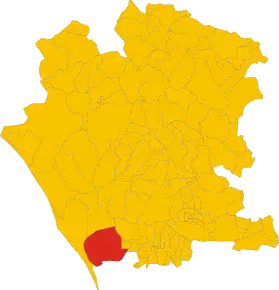 Poziția comunei în cadrul provinciei