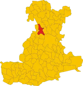 Poziția comunei în cadrul provinciei