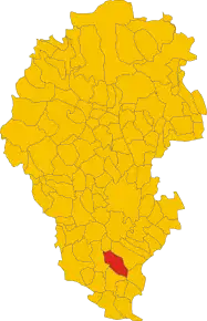 Poziția comunei în cadrul provinciei