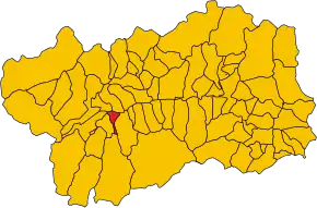 Poziția comunei în cadrul provinciei