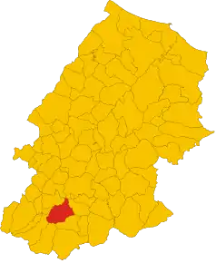 Localizarea Vinchiaturo în Provincia Campobasso