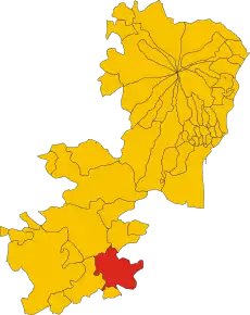 Poziția localității Vizzini