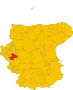 Poziția comunei în cadrul provinciei