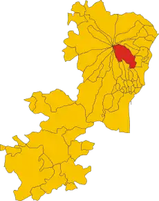 Poziția localității Zafferana Etnea