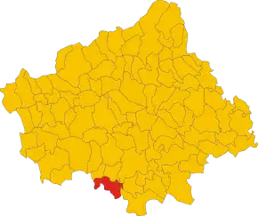 Poziția comunei în cadrul provinciei