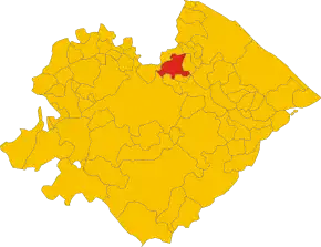 Poziția comunei în cadrul provinciei