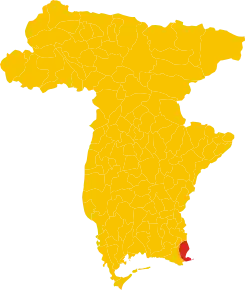 Poziția comunei în cadrul provinciei