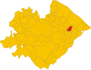 Poziția comunei în cadrul provinciei