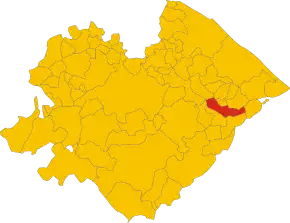 Poziția comunei în cadrul provinciei