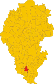 Poziția comunei în cadrul provinciei