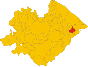 Poziția comunei în cadrul provinciei