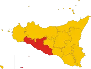 Poziția provinciei în Sicilia