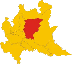 Poziția provinciei în Lombardia