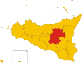Poziția provinciei în Sicilia