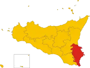 Poziția provinciei în Sicilia