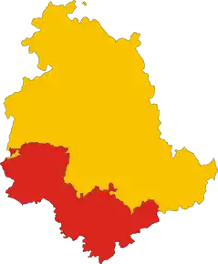 Poziția provinciei în Umbria