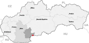 Poziția localității Šahy