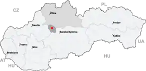 Poziția localității Turčianske Teplice