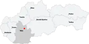 Poziția localității Zlaté Moravce