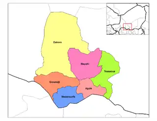 Poziția localității Departamentul Mayahi