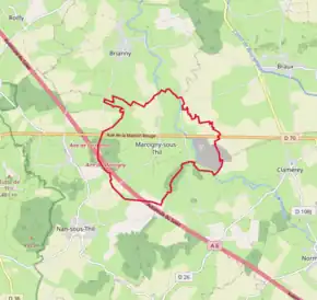 Poziția localității Marcigny-sous-Thil