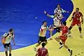 Secvență din partida Germania-Polonia, desfășurată pe 19 ianuarie 2010, din cadrul Campionatul European de Handbal Masculin din 2010.