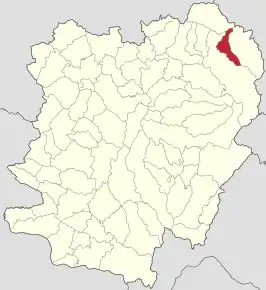 Amplasarea în cadrul județului